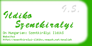 ildiko szentkiralyi business card